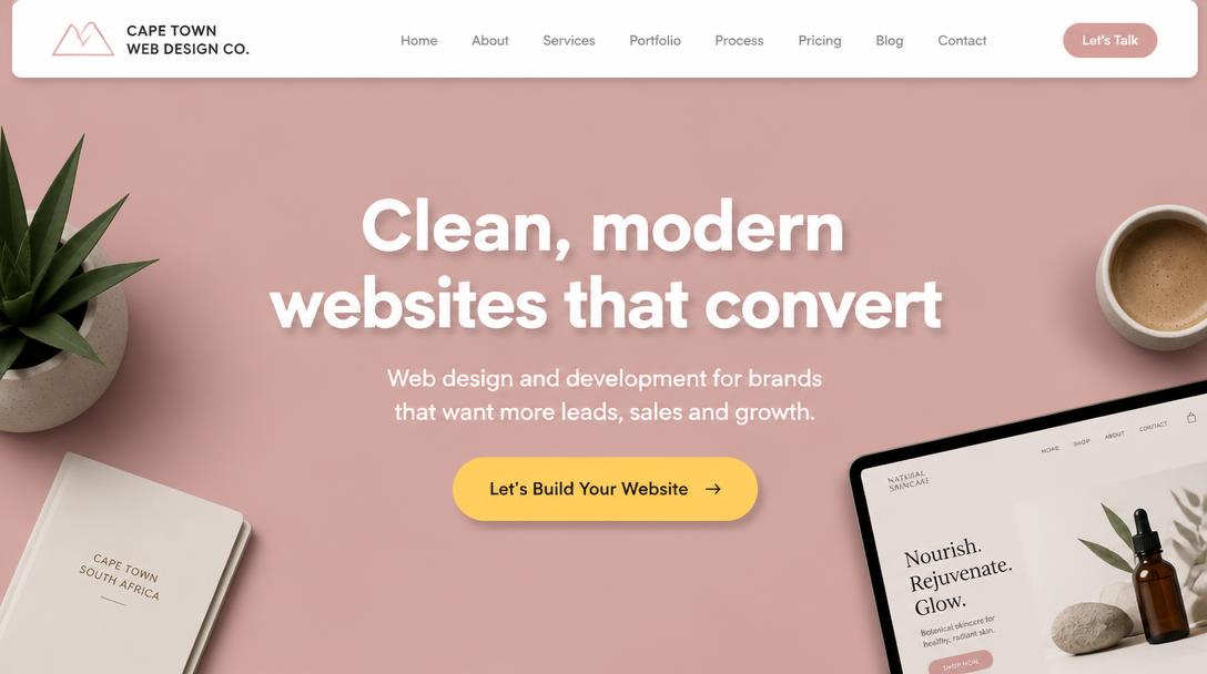 Cape Town Web Design Co. website banner